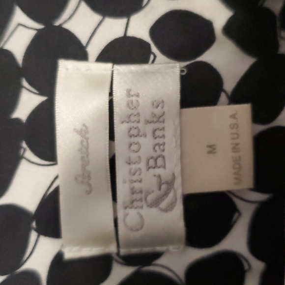 Christopher and Banks stretch black and white polka dot shorts sleeve jacket - Picture 2 of 6